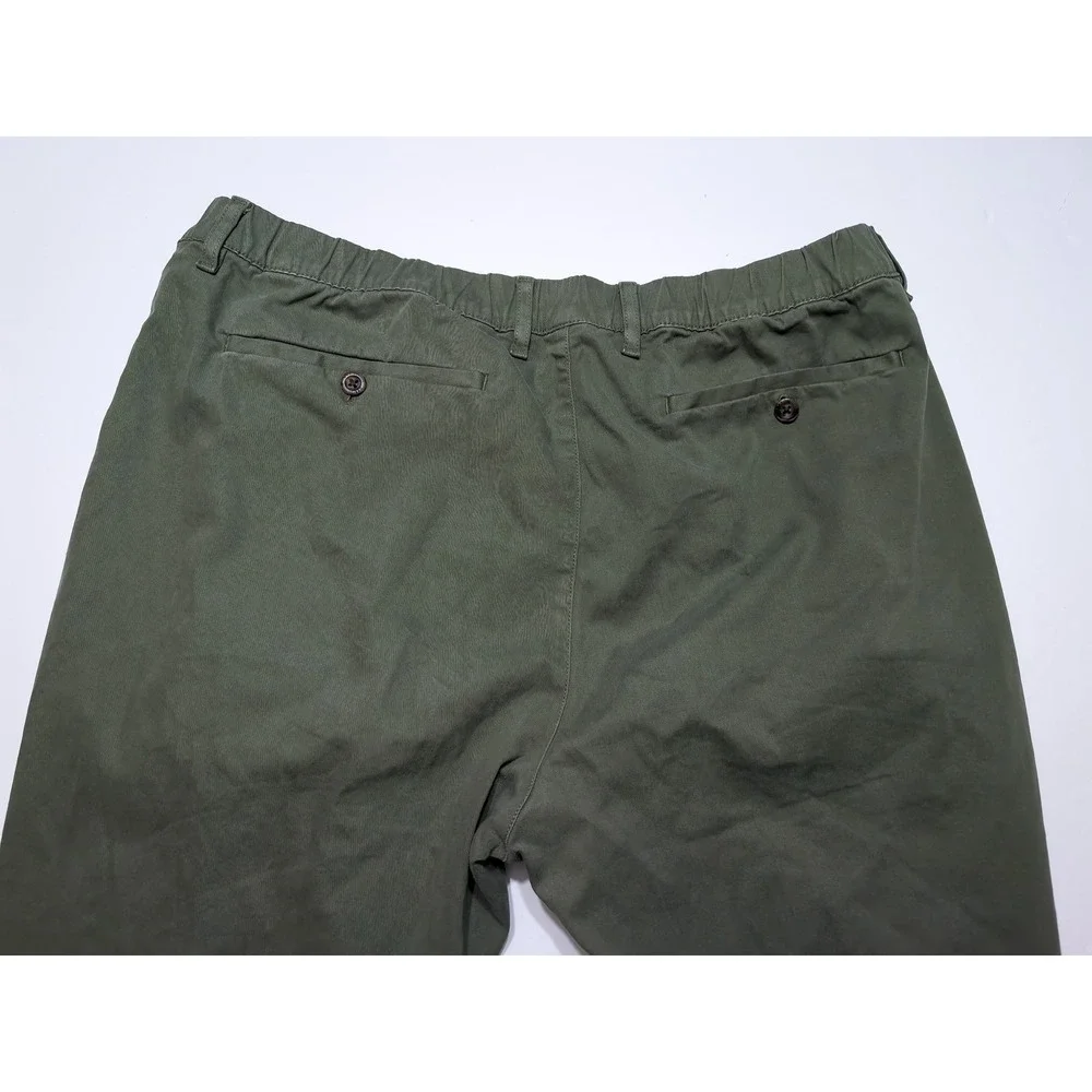 BEARBOTTOM Stretch Chino Pants Mens XXL x 30 Green Excellent Elastic Waist